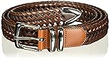 Portfolio Braided Belt With Genuine Leather (Sizes 30-54 Inches), Luggage, 32