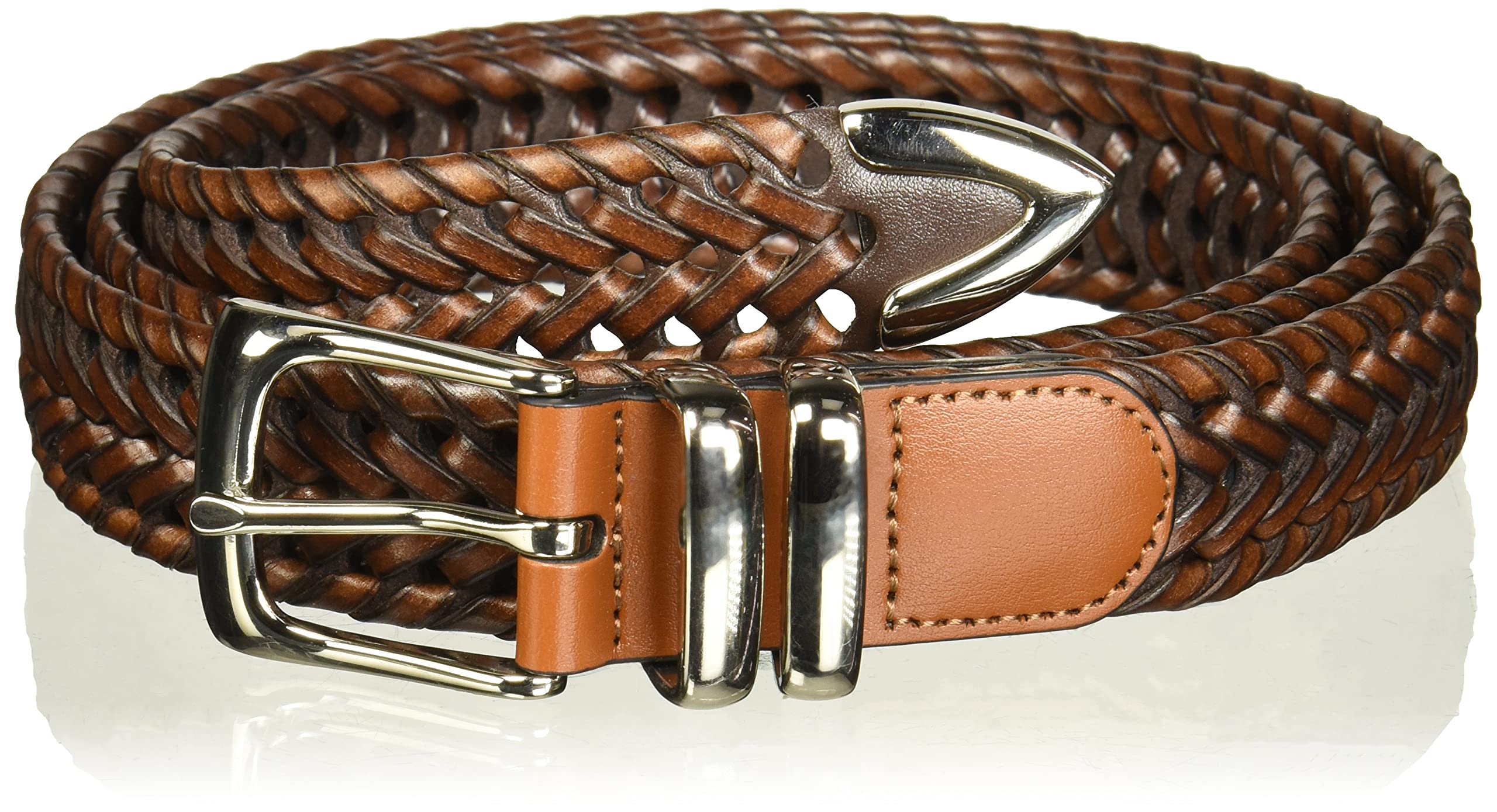 Photo 1 of Portfolio Braided Belt With Genuine Leather (Sizes 30-54 Inches), Luggage, 32
