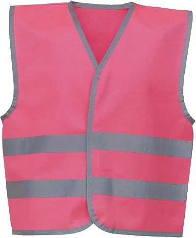 Yoko Hi-Vis Childrens Kids Reflective Waistcoat Fluorescent Pink Size S