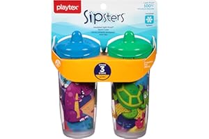 Playtex Sipsters Stage 3 Spout Sippy Cup - Spill-Proof, Leak-Proof, Break-Proof Insulated Toddler Spout Sippy Cups (12+ Month