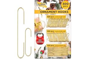 Leafeon 300pcs Gold Christmas Ornament Hooks - Gold Ornament Hangers