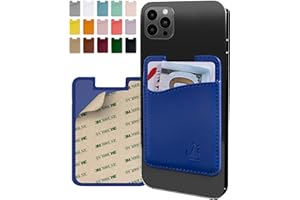 WALLAROO WALLETS Premium Leather Phone Card Holder - Stick On Wallet for iPhone and Android Smartphones - Minimalist Style with Non-Slip Lining Secures Up to 3 Cards Kangaroo