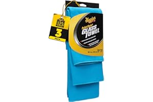 Meguiar's Perfect Clarity Glass Towels, Keep Windows Sparkling Using Premium Reusable Glass Cleaning Towels with a Superior S