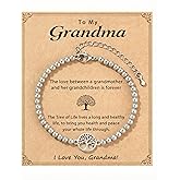 HGDEER Grandma Tree of Life Bracelet Gifts, Birthday Christmas Valentines Day Grandma Jewelry with Quote Card & Gift Pouch