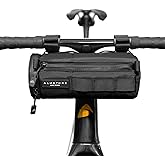 ALMSTHRE Compact Bar Bag – Midnight Black | Hard-Shell Bike Handlebar Bag with Waterproof Zipper & Adjustable Straps | Lightweight Bicycle Handlebar Bag, Compatible with Road, Gravel & MTB Bikes