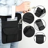 FAURAPMNG Server Apron Bag Waist Money Pouch Holder Black Adjustable Belt 10x8in view 5