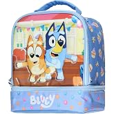 AI ACCESSORY INNOVATIONS Bluey Lunch Box Bluey and Bingo Party Time Dual Compartment Insulated Lunch Bag Tote 10"