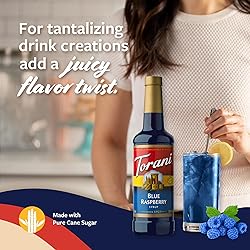 Torani Blue Raspberry Syrup for Drinks, Flavoring