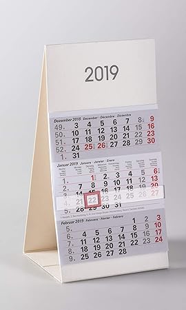 2019 Kleiner Dreimonatskalender für den Schreibtisch
