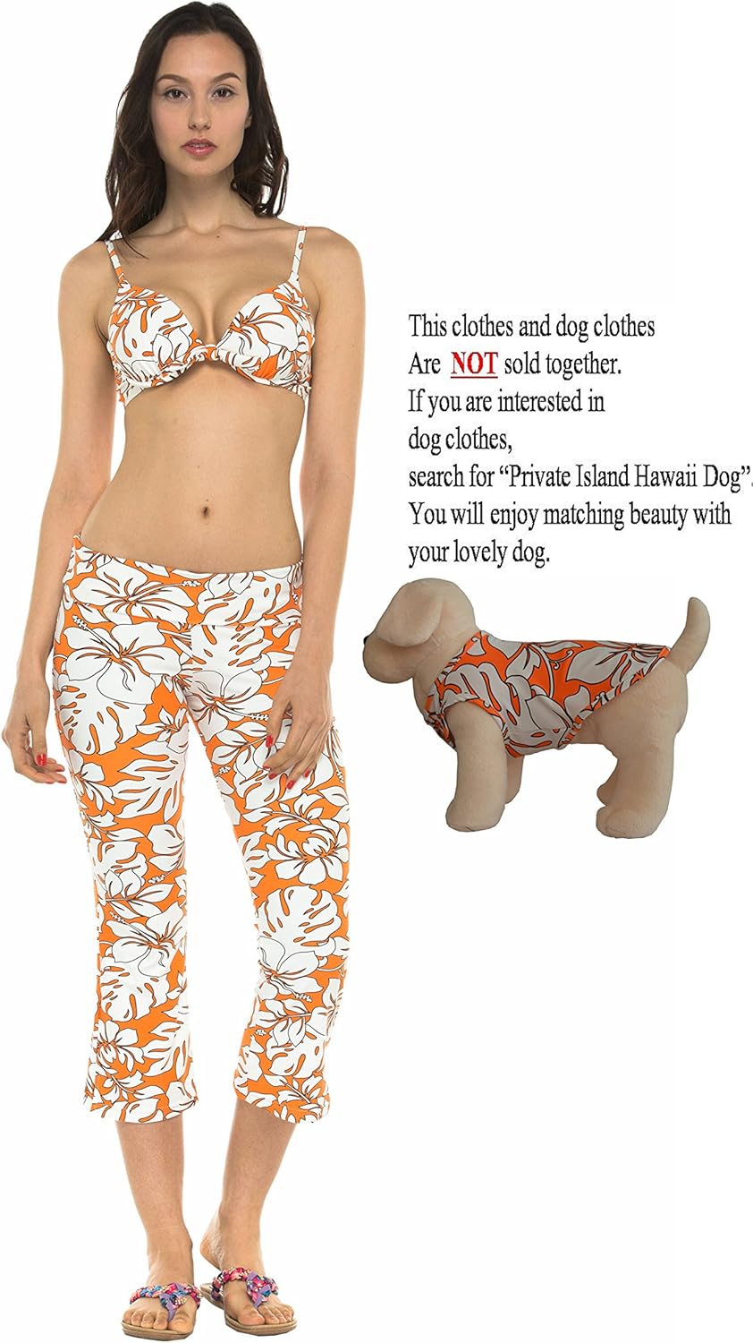 Private Island Women UPF 50+ Beach Capri Bootcut Pants Swimsuit Bathing Swim Rash Guard Bottom: Clothing
