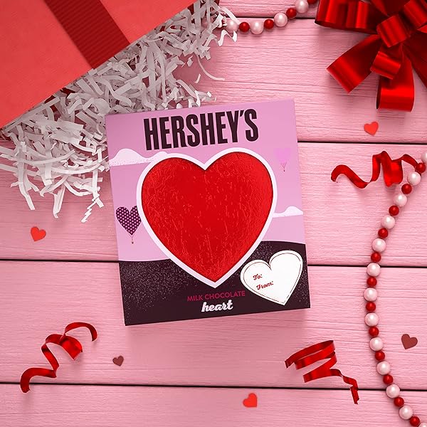 HERSHEY’S MILK CHOCOLATE HEART, VALENTINE’S CANDY GIFT BOX, 5 OZ