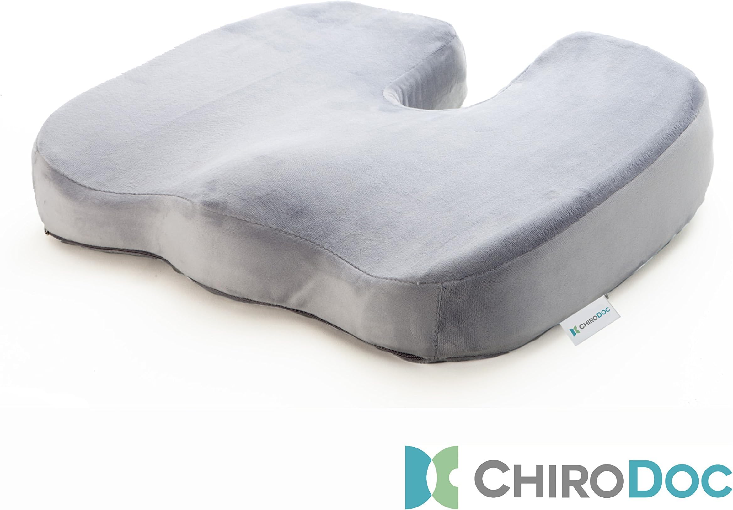 ChiroDoc Coccyx Seat Cushion with Removable Heating Pad - USB Powered - Perfect for Coccyx & Tailbone Pain Relief (Sciatica) - Reduce Lower Back Pain from Sitting All Day