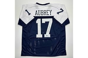 HOFSM.COM HALL OF FAME SPORTS MEMORABILIA Autographed/Signed Brandon Aubrey Dallas Thanksgiving Day Football Jersey Beckett BAS COA