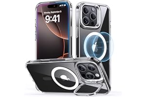 ESR for iPhone 16 Pro Max Case, Compatible with MagSafe, Military-Grade Protective Case, Built-in Stash Stand Phone Case, Scratch-Resistant Back Cover, Classic Series, Clear