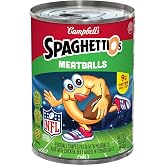 Campbell's SpaghettiOs Canned Pasta, Football Shapes with Meatballs, 15.6 Ounce Can