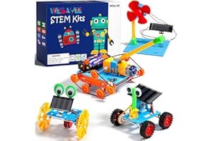 WESAYEE STEM Kits for Kids Ages 8-10 12-14, 4 in 1 Solar Powered STEM Toys for Boys Science Engineering Robotics Robot Building Kits Projects for Kids Age 8-12, Building Toys Crafts for Boys 8-12