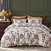 Bedding_Dreamer Floral Comforter Set 100% Cotton Comforter Sets King 3pcs Vintage Boho Cottagecore Floral Bedding Ultra Fluffy Soft Reversible Lightweight All Seasons