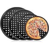 Vruomi 4Pcs Pizza Pan with Holes,Non-Stick Pizza Pan,Perforated Pizza Tray,Round Pizza Pans,Pizza Baking Pan for Home 9 Inch,10 Inch,11 Inch,12 Inch