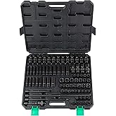 �鶹�� Basics 80-Piece 3/8-Inch Drive Impact Socket Set, SAE/Metric Size, Includes Star and Inverted Star with Carrying Case(