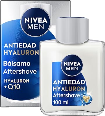 Hyaluron Bálsamo After Shave Antiedad con Ácido Hialurónico (1 x 100 ml), bálsamo hidratante para calmar la piel tras el afeitado, bálsamo facial refrescante
