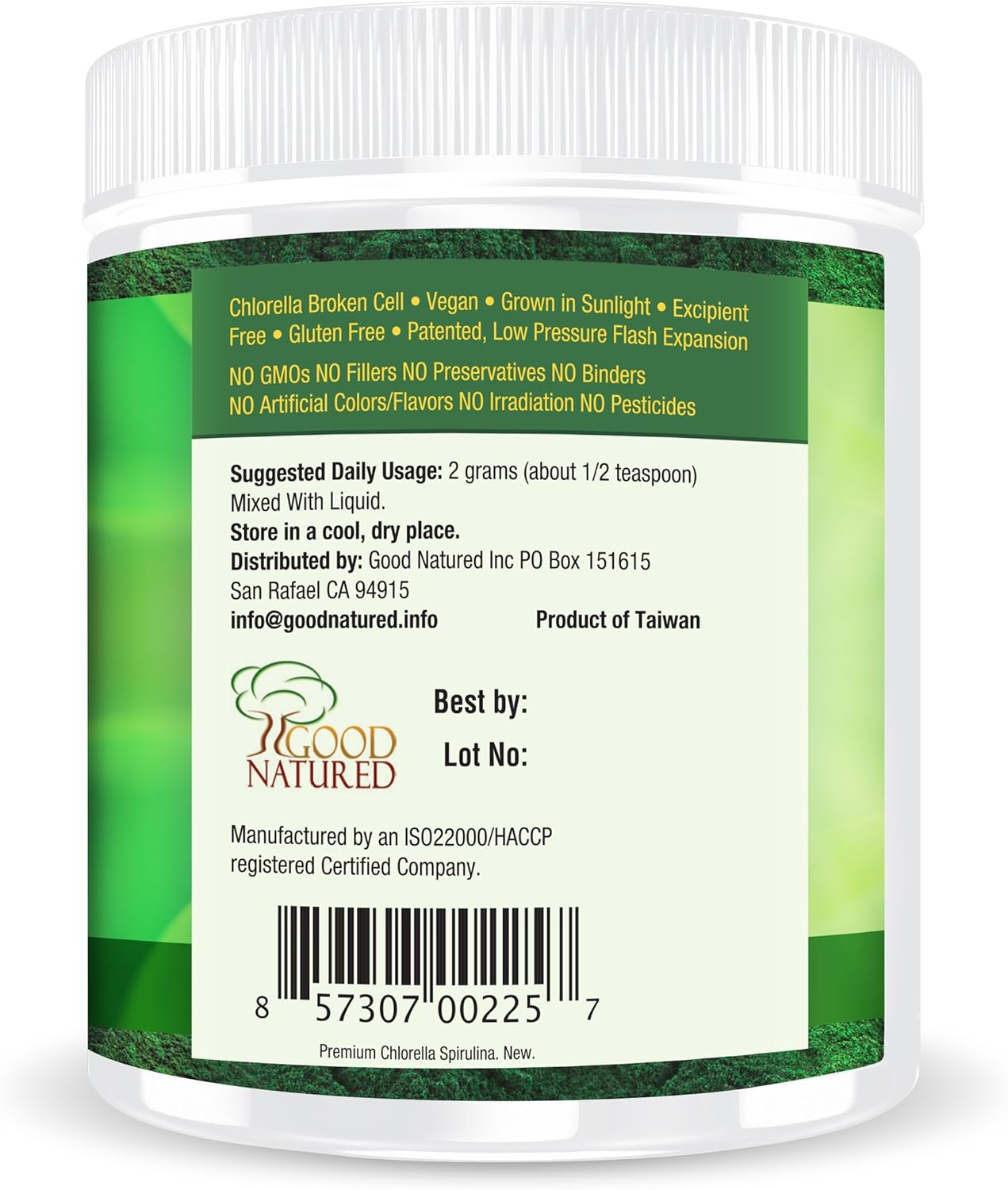 Premium Chlorella Spirulina Powder 85 Servings NonGMO Sunlight