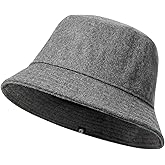 GADIEMKENSD Winter Bucket Hat - Premium Wool, Packable, Plain Colors, Unisex Warm Hat