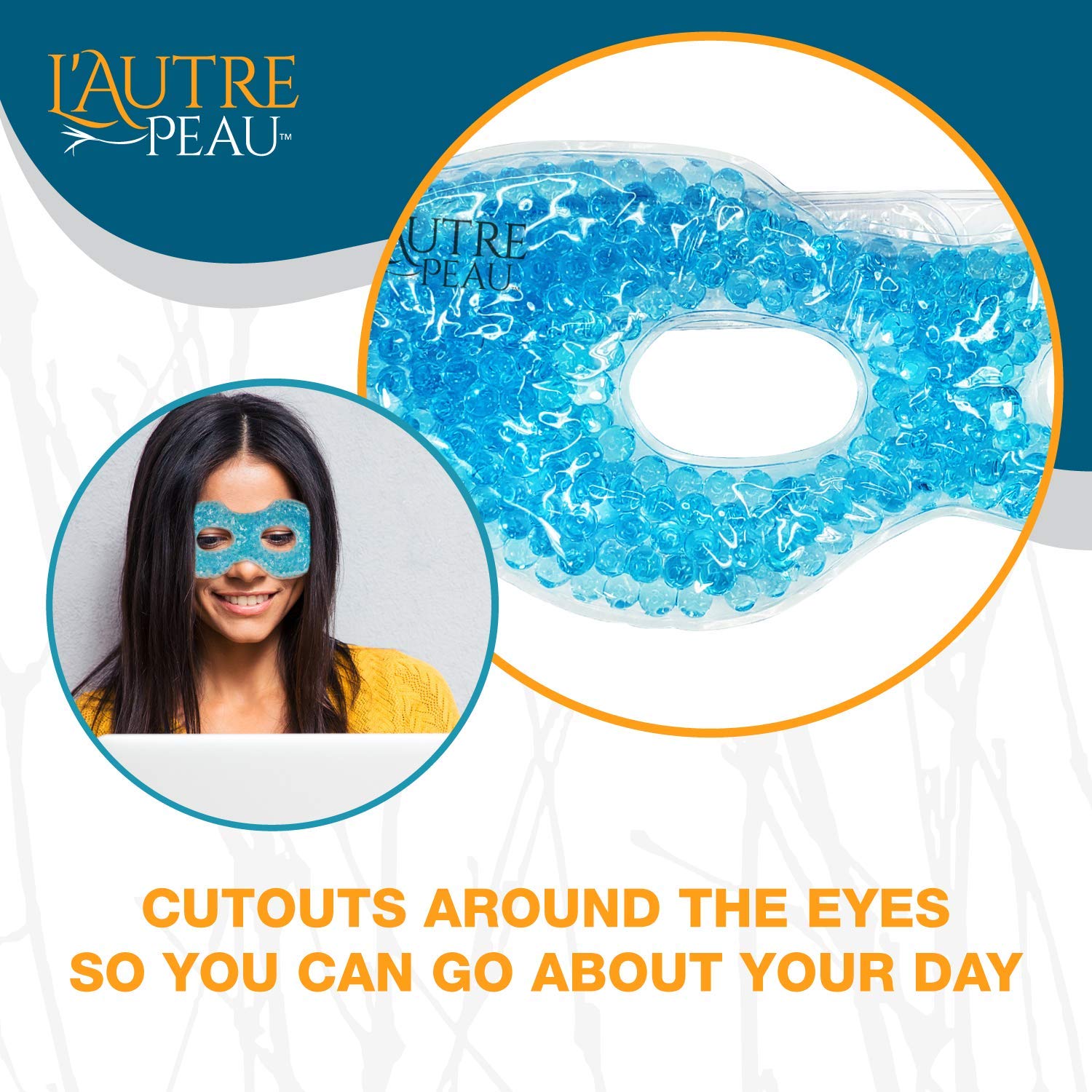 USA Merchant - 2 Redesigned Therapeutic Spa Gel Bead Eye Masks - Hot/Cold Reusable Ice Packs with Flexible Beads - Compress Therapy for Puffy Eyes, Dark Circles, Headaches, Migraines, Stress Relief