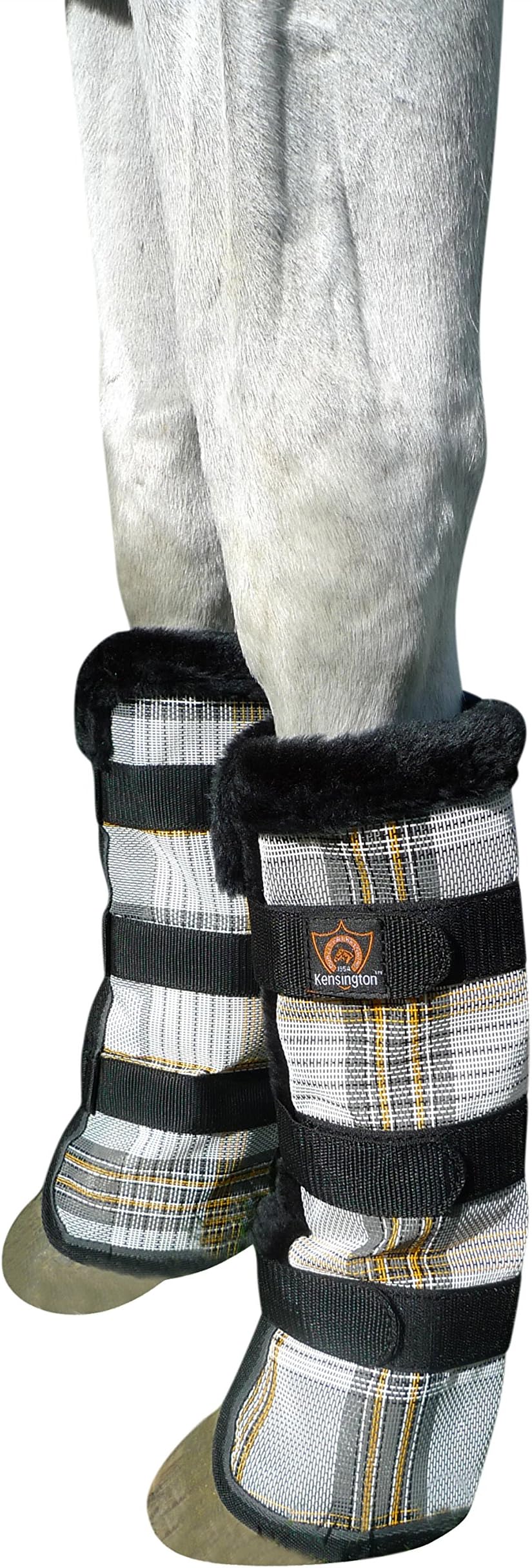 Kensington Protective Products Natural Horse Fly Boots — Stay-Up Technology — Protection from Insect Bites and UV Rays — Sold in Pairs (2 Boots)