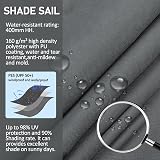 HEYOMART Sun Shade Sail 2.5x2.5x2.5m Triangle Grey UV 98% Waterproof view 4