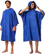 Winthome Changing Bath Robe Surf Poncho Towel Hooded M Classic Blue