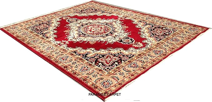 Paradise Carpet Creation Traditional Antique Carpet (Red, Acrylic, 8 X 11 Feet)