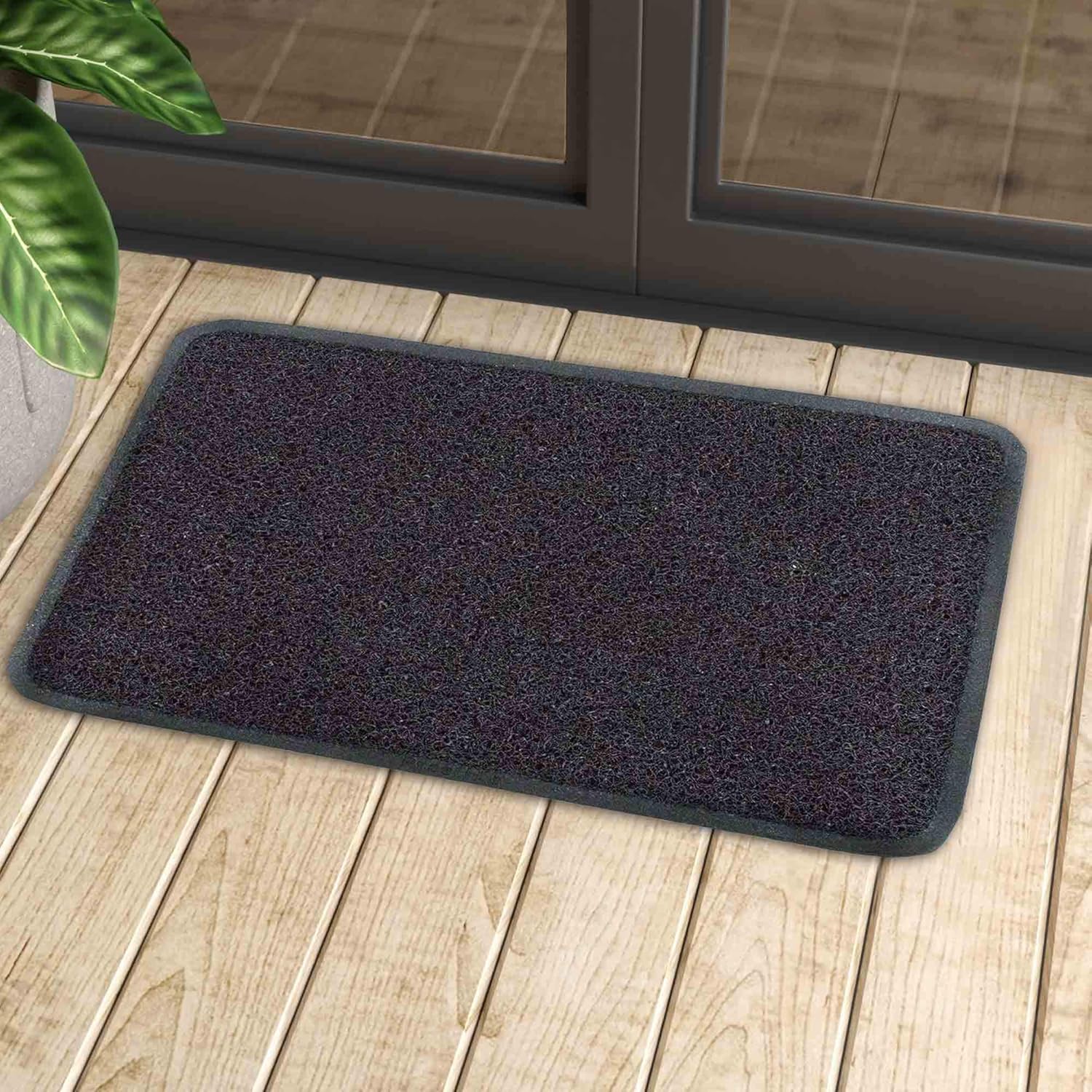 Buy OrientalWeavers Solid Door Mat (Black, Plastic, 40 cm X 60 cm