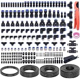 Ailbiuko 205PCS Quick Connect Air Hose Fittings Kit with 4Rolls 50FT Tubing | 1/8" 1/4" 3/8" 1/2" DOT Air Lines Kit Pneumatic Air Line Quick Connect Quick Release Fitting and Tube Kit