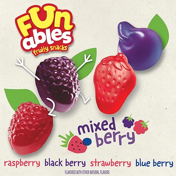 FUNABLES FRUITY SNACKS, MIXED BERRY FLAVORED SNACKS, 32 OZ 40 CT