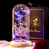 Beferr Colorful Forever Rose with Glass Dome LED Base Gift for Mum Women view 8