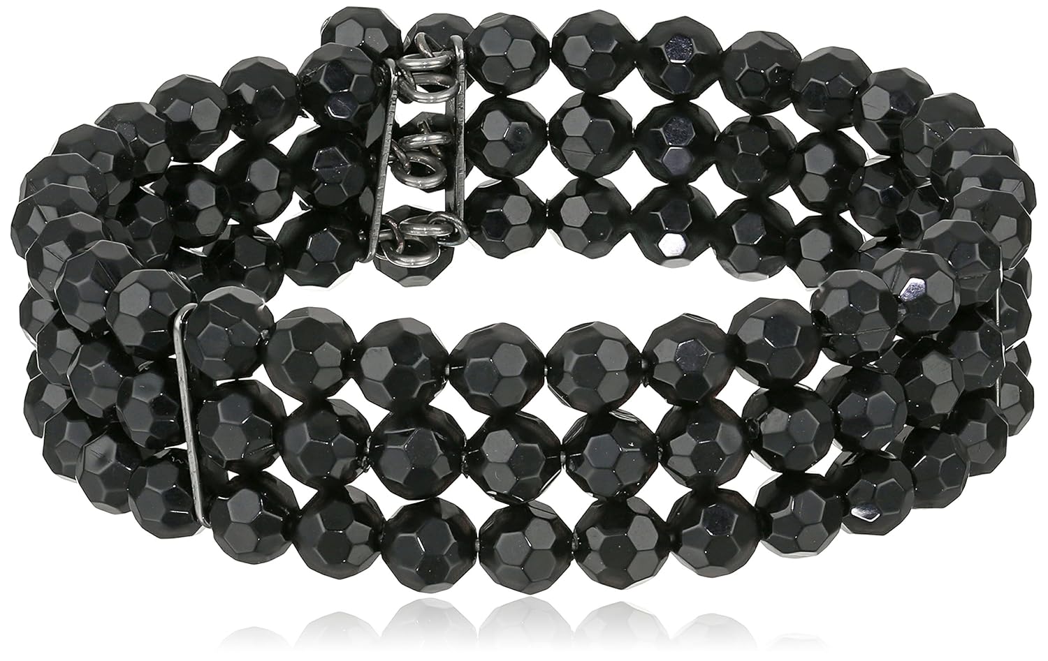1928 Jewelry VintageInspired Jet Black Beaded Bracelet Jewelry