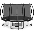 Hocozlly Outdoor Trampoline 12FT 14FT 16FT, Recreational Trampoline with Enclosure, Reinforced Trampolines with Thickened Pole & Non-Slip Wider Ladder