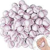 Lewtemi 72 Pieces Baseball Stress Balls 1.6 Inch Mini Foam Baseballs Bulk Party Favors Small Baseball Toys for Teens and Adults Stress Anxiety Relief Sports Theme Party Favors Classroom Rewards