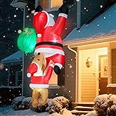 Joiedomi Hanging Christmas Inflatables Outdoor Decoration, Blow Up Climbing Santa with Dog, Christmas Blow Up Yard Decorations with Build-in LED for Xmas Party, Garden, Lawn, Roof Decor