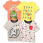 Amazon Essentials Disney | Marvel | Star Wars Boys and Toddlers' Short-Sleeve T-Shirts, Multipacks