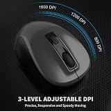 LeadsaiL Wireless Mouse 1600 DPI Silent Ambidextrous USB Laptop view 3