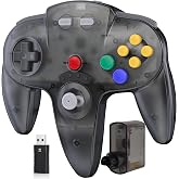 Wireless N64 Controller Made for Switch 1 &amp; 2, N64 Console, (Gunmetal Grey) | (Built-in Vibration) (Rechargeable) (3D Analog Stick), 2.4 GHz USB &amp; N64 Receiver Made for Switch Online, Windows PC, macOS