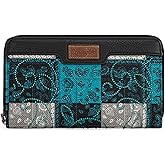 Montana West X Wrangler Wristlet Wallets for Women Designer Shimmer Western Wallets Bifold Zipper Wallet