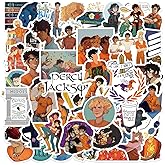 50 Percy Jackson Stickers Pack, Movie Theme Anime Cartoon Waterproof Vinyl Stickers for Water Bottle, Car Bumper, Luggage & M