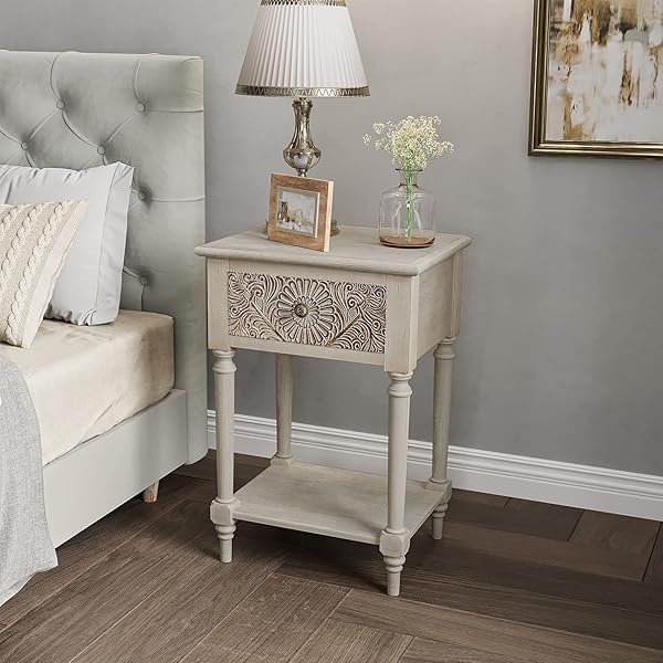 vintage bedside tables white