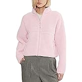 Yozazzy Fleece Jackets Women Causal Long Sleeve Sherpa Jacket Warm Ziper Fuzzy Coat Sweatshirts Trendy with Pockets