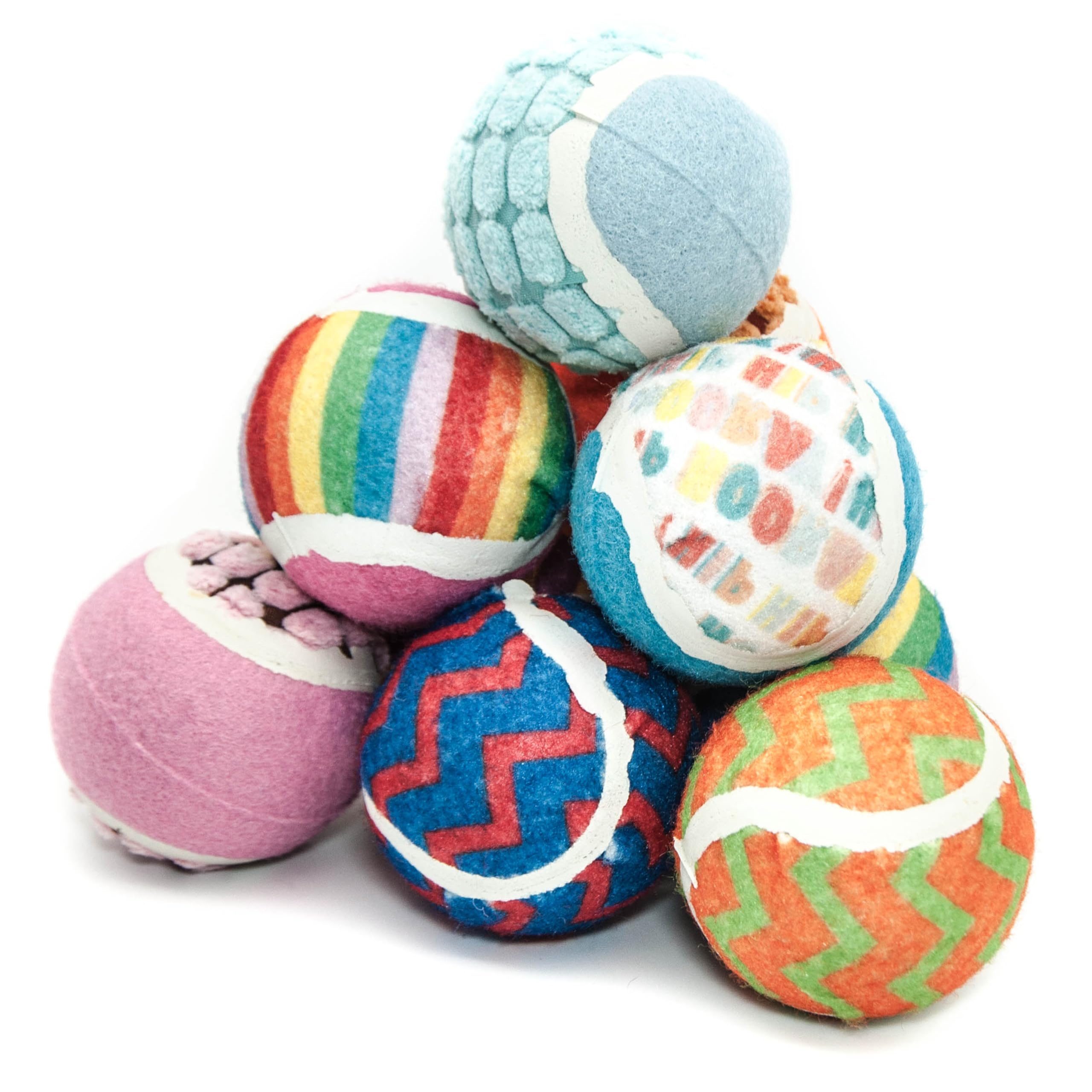 Petopedia 8 X 6cm Rubber Dog Balls PATTERN TENNIS BALL for Dogs Interactive Dog Toys for Boredom Dog Presents for Dog Tennis Balls Pet Toys Assorted Dog Gifts Bundle Lot (6cm (Pack of 8), Assorted)