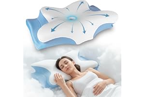 YESINDEED Pain Relief Cooling Pillow – Cervical Neck Support for Sleeping, Contoured Memory Foam Design for Neck and Shoulder Pain, Ergonomic Sleep Solution for Side Sleepers, Snoring, Posture
