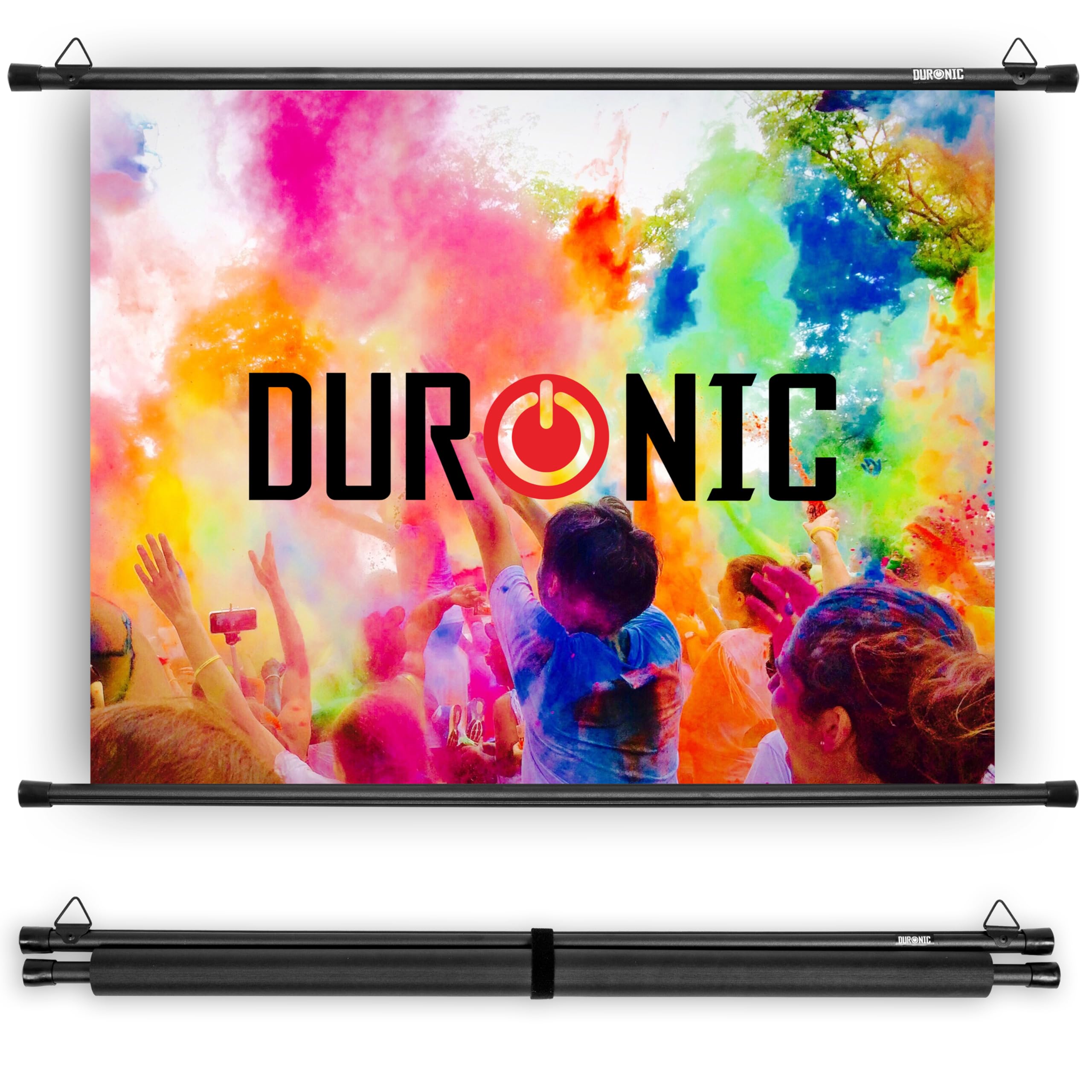 Duronic Bar Projector Screen BPS50 / 43 Wall Mountable 50” Projection Screens for Home Office School Matte White Movie Screen with 4:3 Aspect Ratio for Movie Nights Home Cinemas Office Presentations