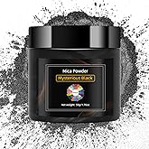 NTWJNJY Mysterious Black Mica Powder for Epoxy Resin,Natural Shimmer Mica Powder Used for Coloring Resin Artwork, car Spray Paint, Candles, soap, Eye Shadow, Lip Gloss, Nail Polish(50g/1.7oz)